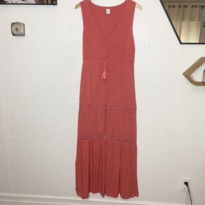 Revolve X‎ Ale By Alessandra Juliana Coral Crush Maxi Dress Tassel Detail XS